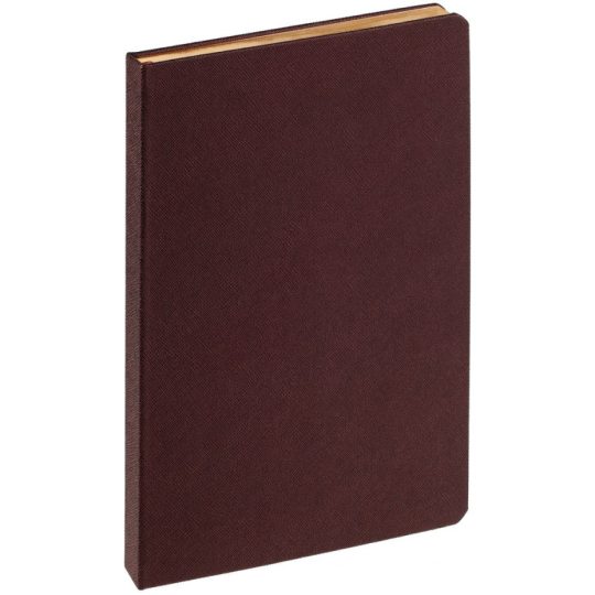 Ежедневник Saffian с твердой обложкой и золотистым обрезом, недатированный, кол-во страниц 256,  коричневый