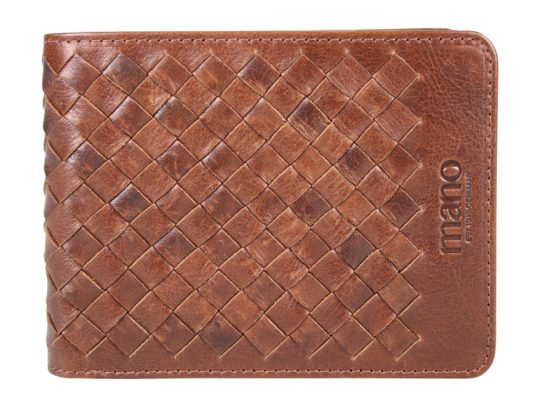 Бумажник Mano Don Luca, натуральная кожа в коньячном цвете, 12,5 х 9,7 см, арт. 024780203