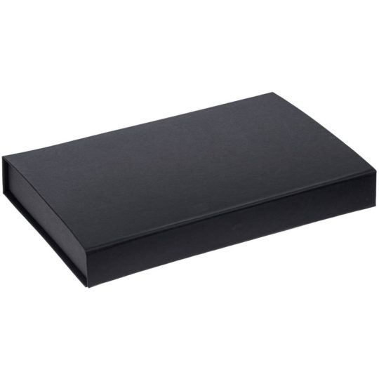 Коробка Silk с ложементом под ежедневник 13×21 см и ручку, черная