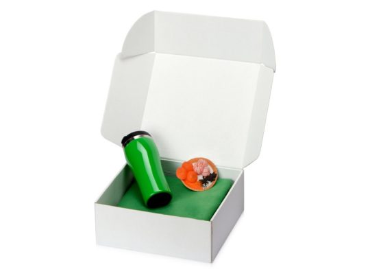 Подарочный набор с пледом, мылом и термокружкой, зеленый, арт. 024759203