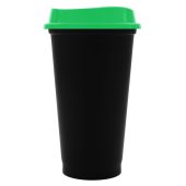 Стакан с крышкой Color Cap Black, черный с зеленым