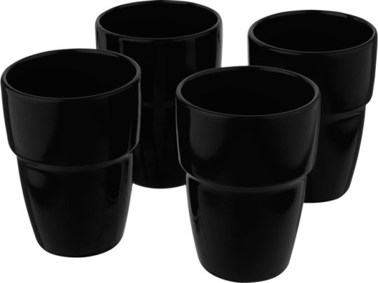 Staki подарочный набор из 4 кружек объемом 280 мл, которые устанавливаются друг на друга, черный, арт. 024742603