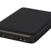 Gleam Ультратонкое портативное зарядное устройство с подсветкой емкостью 5000 мАч, черный, арт. 024692303