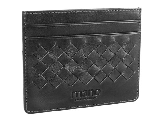 Портмоне для кредитных карт Mano Don Luca, натуральная кожа в черном цвете, 10,3 х 8,3 см, арт. 024781103