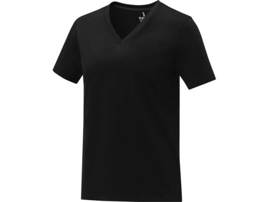 Somoto Женская футболка с коротким рукавом и V-образным вырезом , черный (XS), арт. 024699103