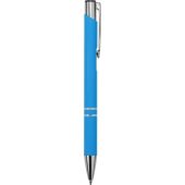 Ручка металлическая шариковая Legend Gum софт-тач, голубой, арт. 024511503