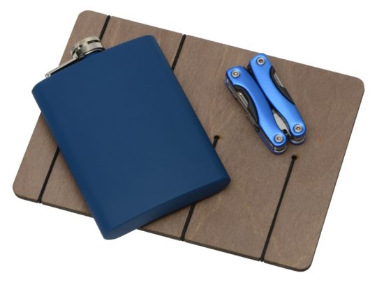 Подарочный набор Путешественник с флягой и мультитулом, синий, арт. 024763503