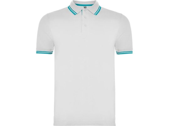 Рубашка поло Montreal мужская, белый/бирюзовый (L), арт. 024654503