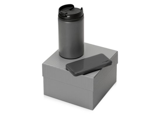Подарочный набор Full Jar с внешним аккумулятором и  термокружкой, серый, арт. 024687103