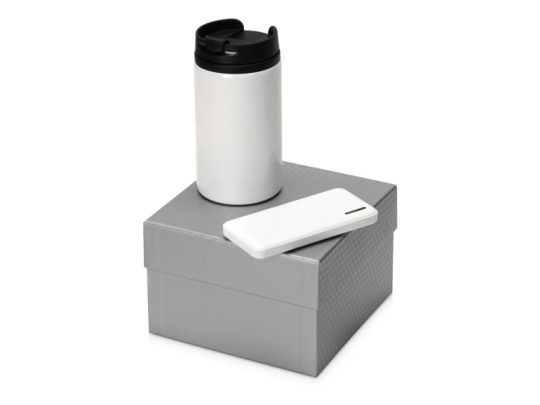 Подарочный набор Full Jar с внешним аккумулятором и  термокружкой, белый, арт. 024687203