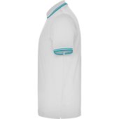Рубашка поло Montreal мужская, белый/бирюзовый (2XL), арт. 024654703