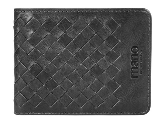 Бумажник Mano Don Luca, натуральная кожа в черном цвете, 11 х 8,5 см, арт. 024780703