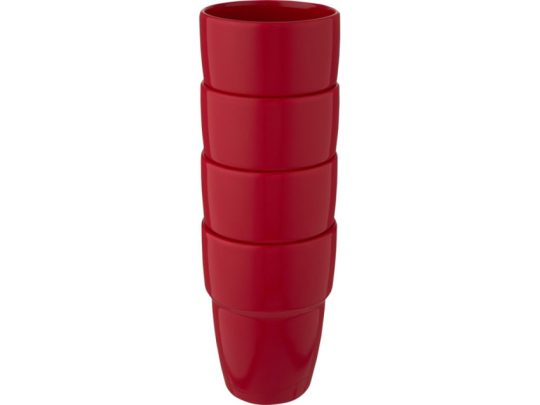 Staki подарочный набор из 4 кружек объемом 280 мл, которые устанавливаются друг на друга, красный, арт. 024742303