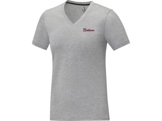 Somoto Женская футболка с коротким рукавом и V-образным вырезом , серый яркий (S), арт. 024698603