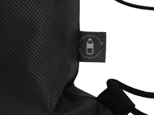 Рюкзак-мешок Reviver из нетканого переработанного материала RPET, черный, арт. 024718003