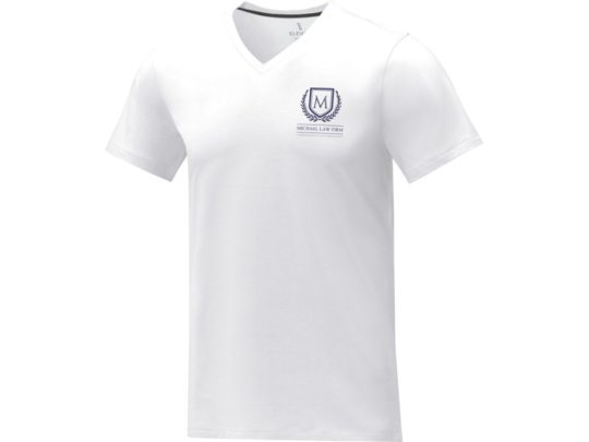 Somoto Мужская футболка с коротким рукавом и V-образным вырезом , белый (3XL), арт. 024693803