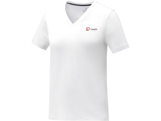 Somoto Женская футболка с коротким рукавом и V-образным вырезом , белый (S), арт. 024696803