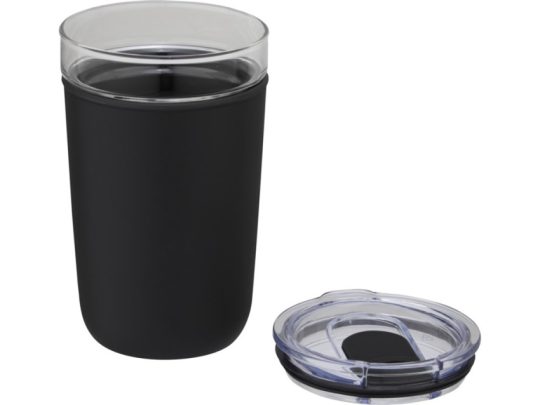 Bello, стеклянная кружка объемом 420 мл с внешней стенкой из переработанного пластика, черный, арт. 024739903