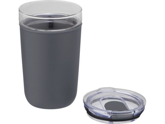 Bello, стеклянная кружка объемом 420 мл с внешней стенкой из переработанного пластика, серый, арт. 024739803