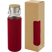 Thor, стеклянная бутылка объемом 660 мл с неопреновым чехлом, красный, арт. 024738803