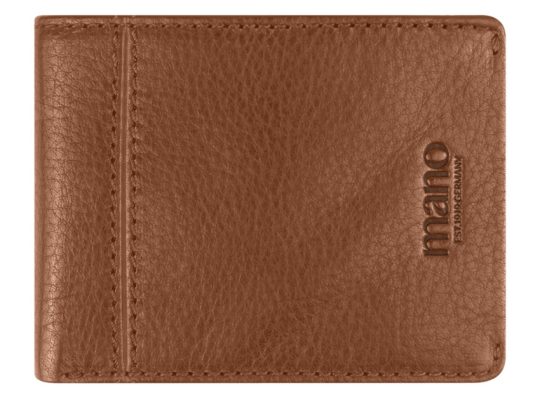 Бумажник Mano Don Montez, натуральная кожа в коньячном цвете, 11 х 8,4 см, арт. 024779603