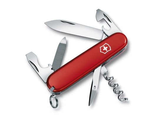 Нож перочинный VICTORINOX Sportsman, 84 мм, 13 функций, красный, арт. 025251303