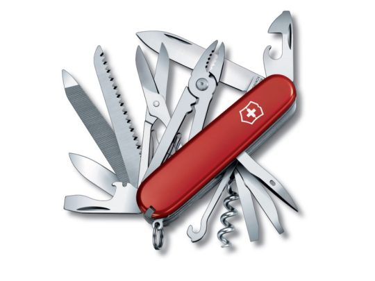 Нож перочинный VICTORINOX Handyman, 91 мм, 24 функции, красный, арт. 025250003