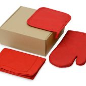 Подарочный набор с фартуком, прихваткой, красный, арт. 025056103