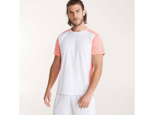 Спортивная футболка Zolder мужская, белый/меланжевый неоновый коралловый (2XL), арт. 024981803