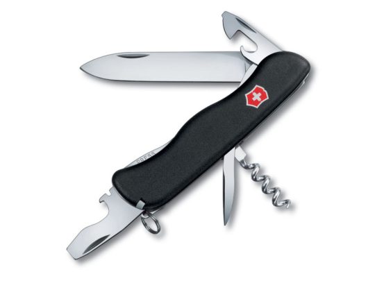 Нож перочинный VICTORINOX Picknicker, 111 мм, 11 функций, с фиксатором лезвия, чёрный, арт. 025247503