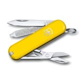 Нож-брелок VICTORINOX Classic SD Colors Sunny Side, 58 мм, 7 функций, жёлтый, арт. 025252703