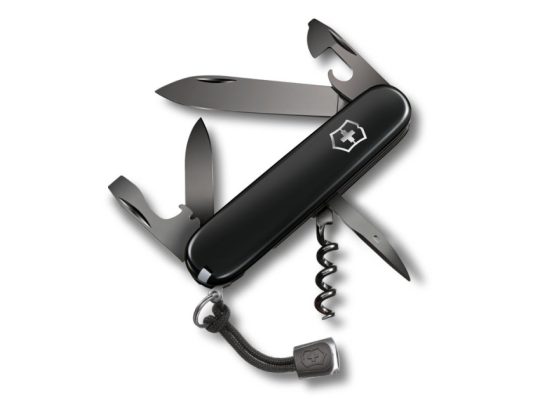 Нож перочинный VICTORINOX Spartan PS, 91 мм, 13 функций, чёрный, со шнурком в комплекте, арт. 025246903
