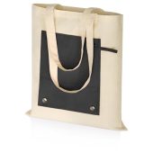 Складная хлопковая сумка для шопинга Gross с карманом, черный, арт. 024945703