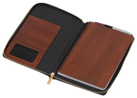 Бизнес-блокнот на молнии А5 Fabrizio с RFID защитой и ручкой, коричневый, арт. 025174903