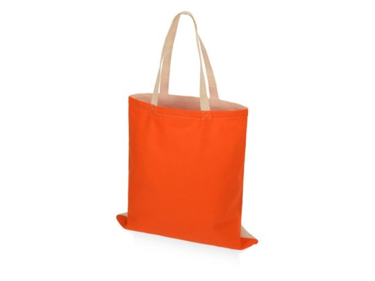 Сумка для шопинга Twin двухцветная из хлопка, 180 г/м2, оранжевый/натуральный, арт. 024945803