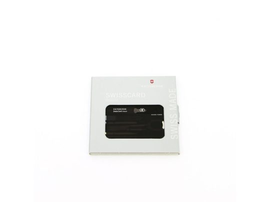 Швейцарская карточка VICTORINOX SwissCard Classic, 10 функций, полупрозрачная чёрная, арт. 025254203