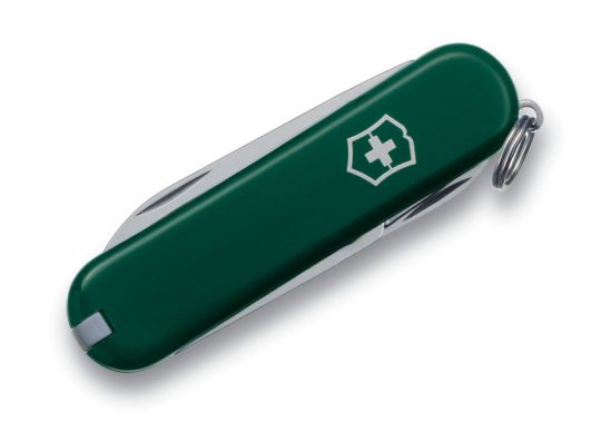 Нож-брелок VICTORINOX Classic SD, 58 мм, 7 функций, зелёный, арт. 025253403