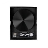 Универсальный аккумулятор «UFO» (6000mAh) в подарочной коробке, черный,8,6х1,5 см,металл