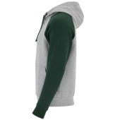 Свитшот Badet мужской, серый меланж/бутылочный зеленый (XL), арт. 025059903