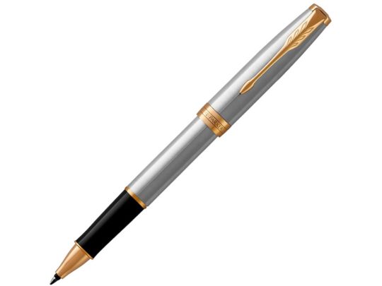 Ручка-роллер Parker (Паркер) Sonnet Core Stainless Steel GT, серебристый/золотистый, арт. 025356903