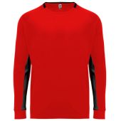 Футболка Porto  мужская с длинным рукавом, красный/черный (L), арт. 025443103