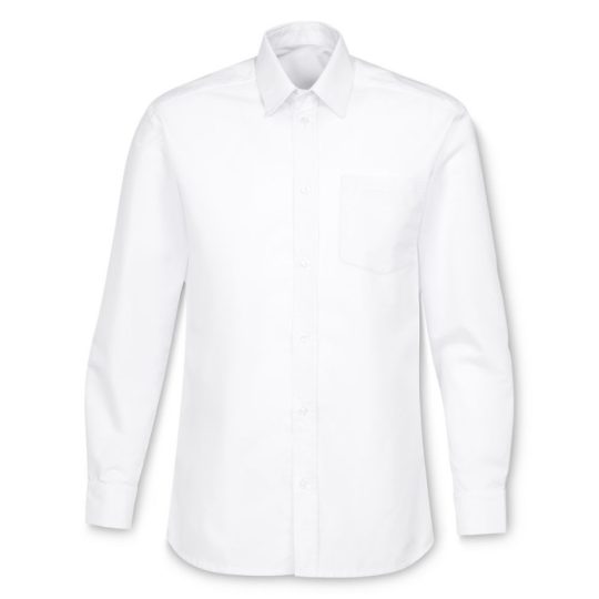 Рубашка мужская с длинным рукавом Collar, белая, размер 52; 182