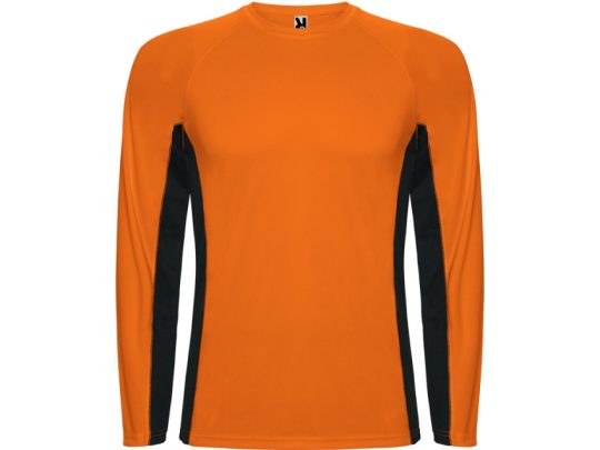 Футболка Shanghai  мужская с длинным рукавом, неоновый оранжевый/черный (XL), арт. 025439103