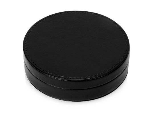 Винный набор в круглой PU коробке, черный, арт. 025507203