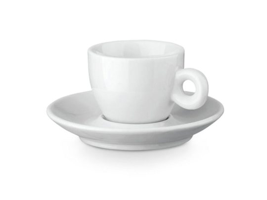 PRESSO. Керамическая чашка с блюдцем, Белый, арт. 025611903