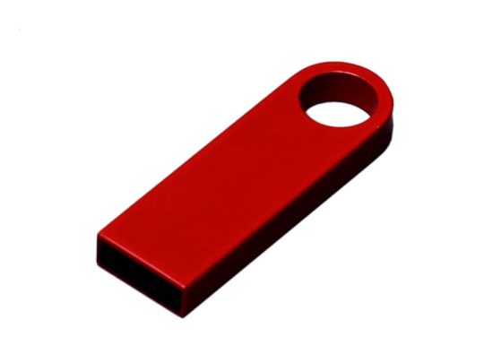 USB 2.0-флешка на 16 Гб с мини чипом и круглым отверстием, красный (16Gb), арт. 025942003