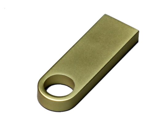 USB 2.0-флешка на 512 Мбайт с мини чипом и круглым отверстием, золотистый (512Mb), арт. 025940103