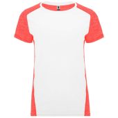 Спортивная футболка Zolder женская, белый/меланжевый неоновый коралловый (M), арт. 026002303