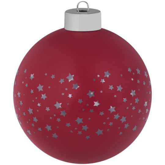 Елочный шар Stars с лентой, 10 см, красный