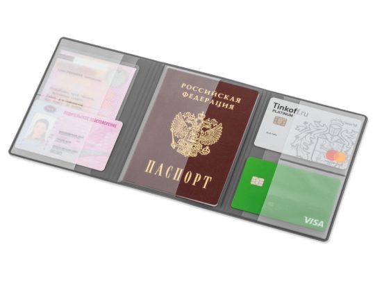 Обложка на магнитах для автодокументов и паспорта Favor, темно-синяя, арт. 025953103